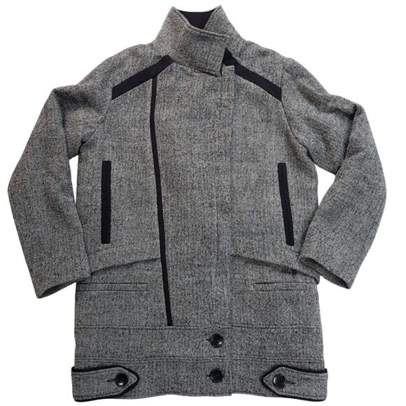 COAT Iro grey and black tweed wool coat  Size 36 small - Picture 1 of 7